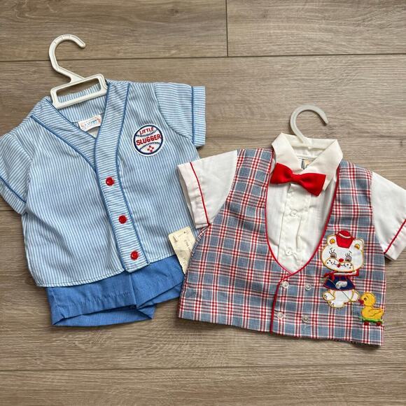 Cradle top Other - Vintage Cradle Togs shirt Vtg cotton candy little slugger outfit size 6months